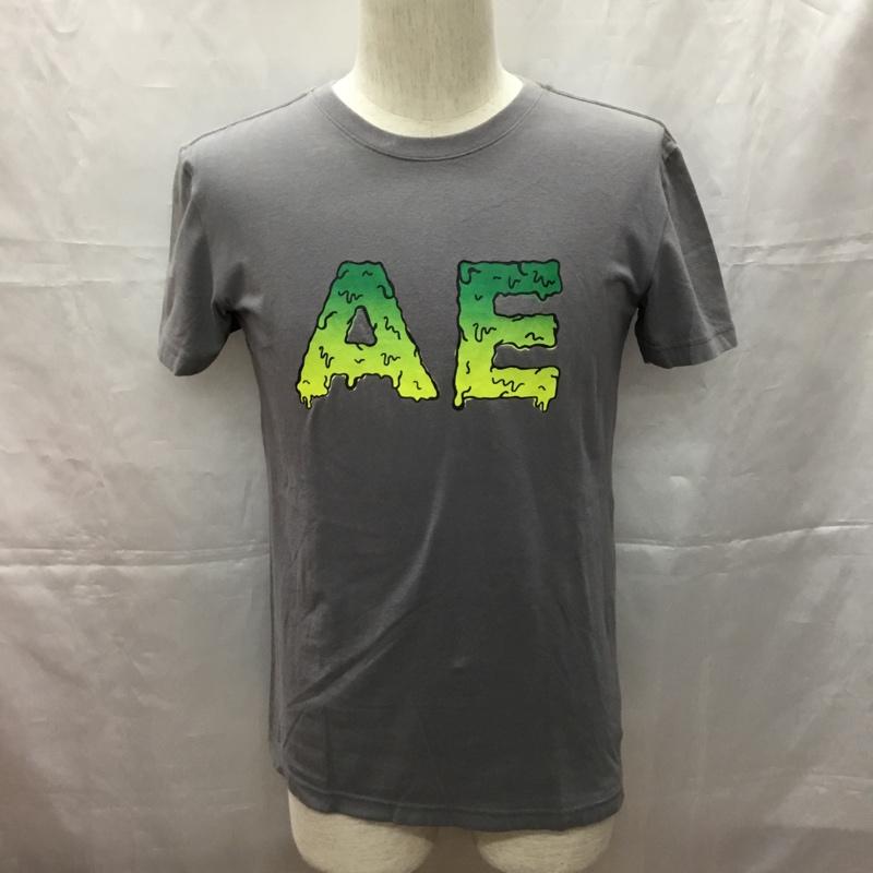アメリカンイーグル AMERICANEAGLE Tシャツ 半袖 半袖カットソー プリントTシャツ クルーネックカットソー XS プリント 灰 / グレー /  メンズ USED 古着 中古 10109000