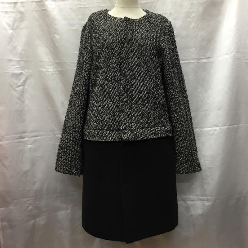 ロペピクニック ROPE PICNIC コート コート一般 GDO-5514-B 2WAY ノーカラー ジャケット 40 無地 黒 / ブラック / レディース USED 古着 中古 10107305
