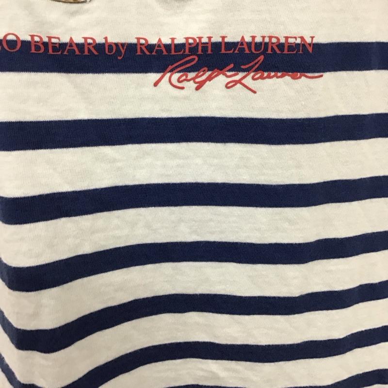 ポロラルフローレン POLO RALPH LAUREN Tシャツ 半袖 クルーネック ポロベア ボーダー XL プリント 白 / ホワイト / X 青 / ブルー / レディース USED 古着 中古 10118829