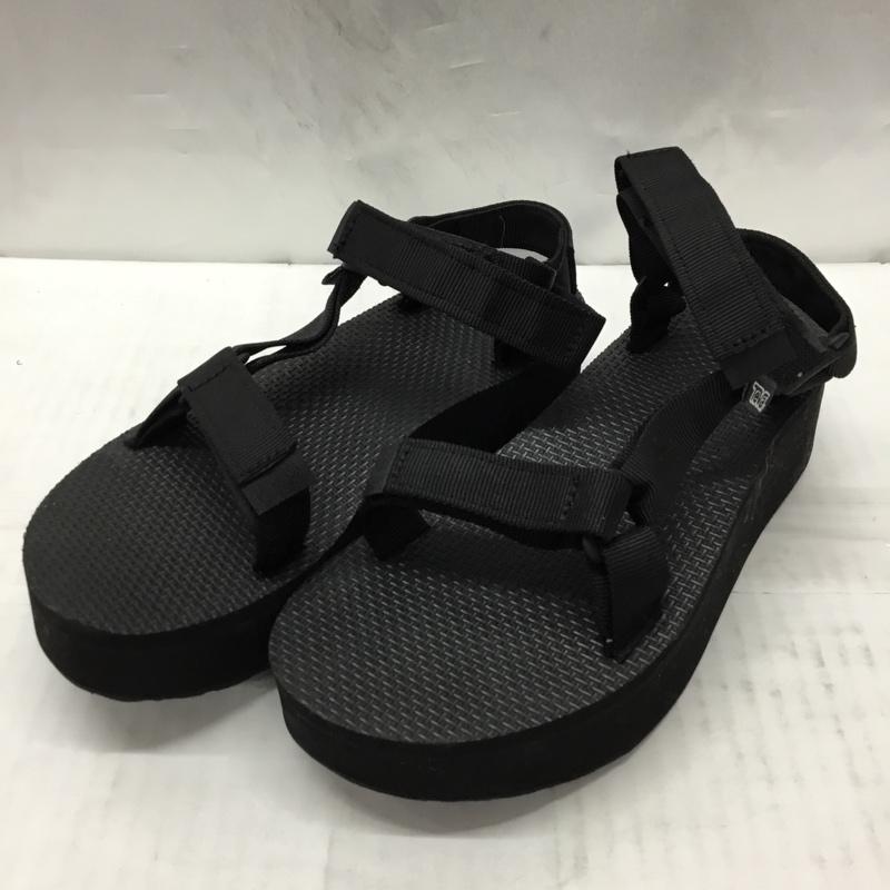 テバ Teva サンダル サンダル 1008844 FLATFORM UNIVERSAL 厚底サンダル 25cm 25.0cm ロゴ、文字 黒 / ブラック / レディース USED 古着 中古 10107591