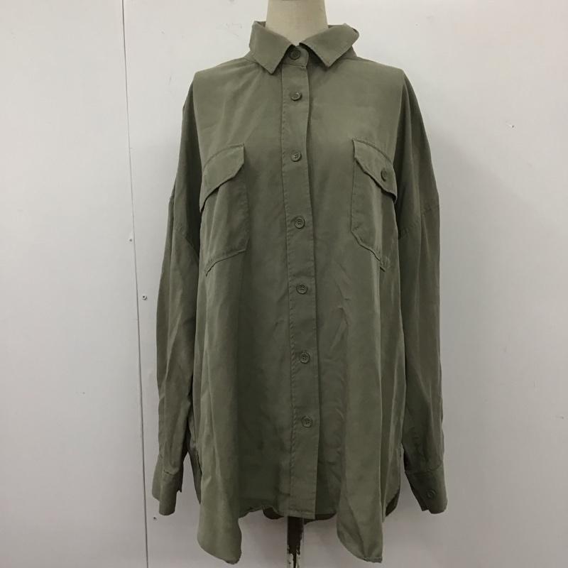 ローリーズファーム LOWRYS FARM シャツ、ブラウス 長袖 FREE 無地 カーキ / カーキ / レディース USED 古着 中古 10110254
