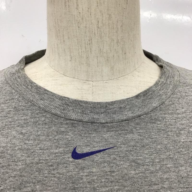 ナイキ NIKE Tシャツ 半袖 半袖カットソー プリントTシャツ クルーネックカットソー スポーツウェア M ロゴ、文字 灰 / グレー / メンズ USED 古着 中古 10110907