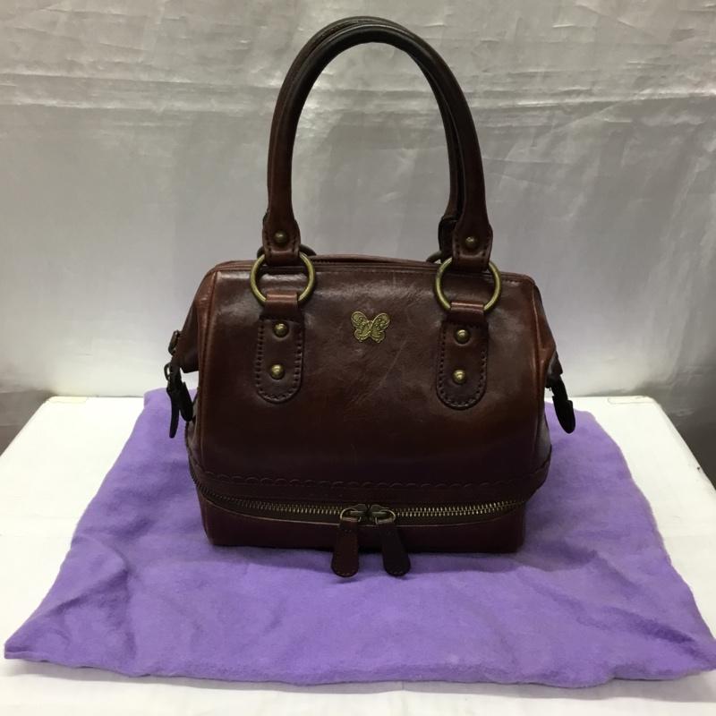 アナスイ ANNASUI ハンドバッグ ハンドバッグ 蝶々 レザー ワンポイント 茶 / ブラウン / レディース USED 古着 中古 10121003