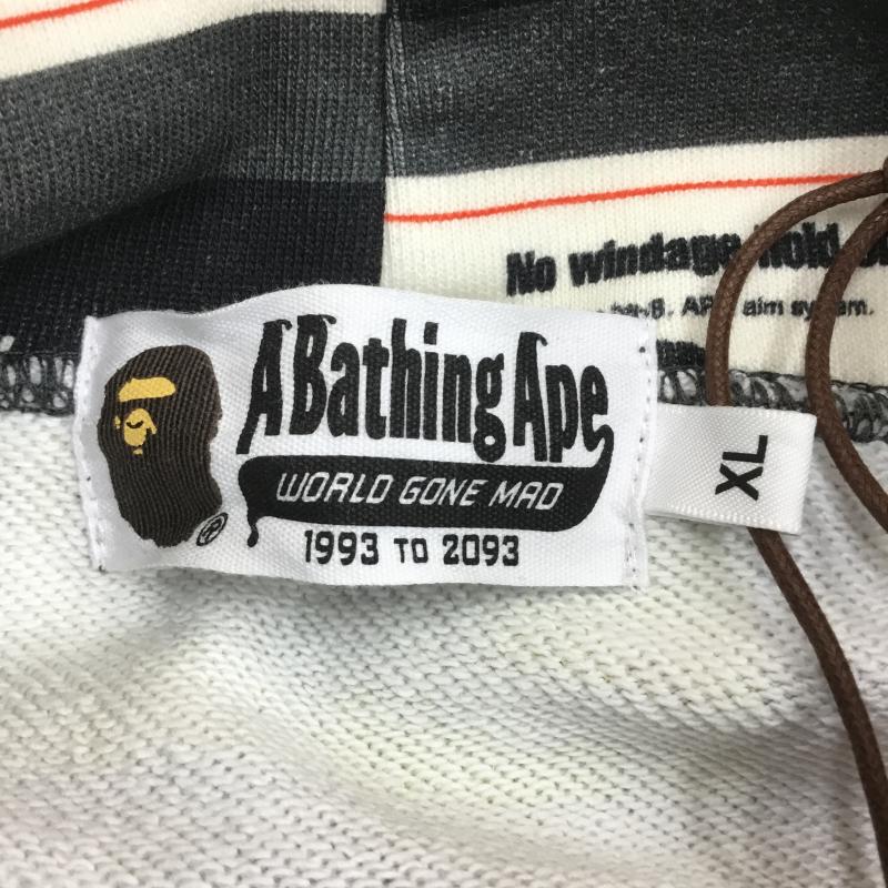 アベイシングエイプ A BATHING APE パーカー 長袖 MULTI LABEL RELAXED FIT PULLOVER HOODIE XL 総柄 ダークグレー / ダークグレー / メンズ USED 古着 中古 10107081