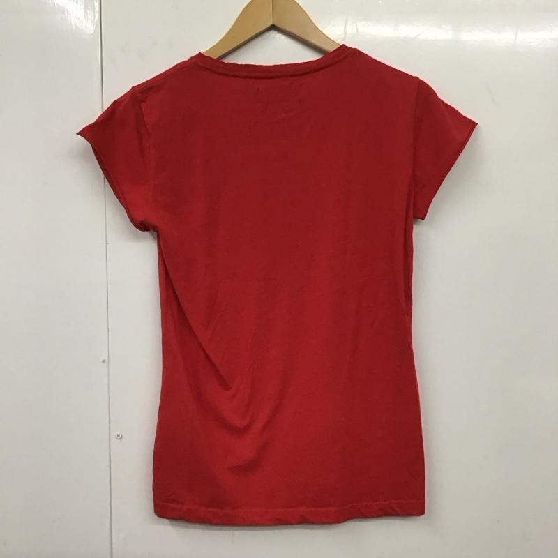 ディーゼル DIESEL Tシャツ 半袖 クルーネック S ロゴ、文字 赤 / レッド / レディース USED 古着 中古 10130601