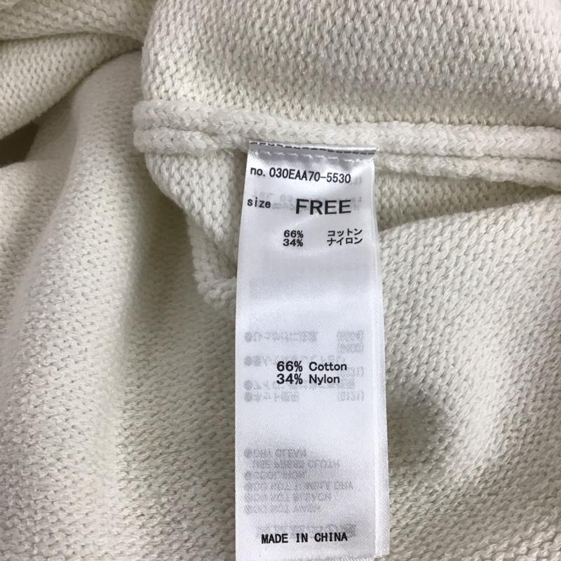 スライ SLY ニット、セーター 長袖 030EAA70-5530 ROLL UP SHORT TOPS ショート丈 タグ付き FREE 無地 白 / ホワイト / レディース USED 古着 中古 10121106