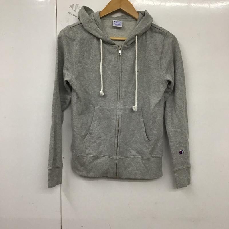 チャンピオン Champion パーカー 長袖 CW-T109 UVカット加工ジップフードスウェットパーカー S ワンポイント 灰 / グレー / レディース USED 古着 中古 10129175