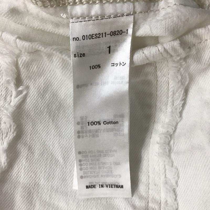 マウジー MOUSSY シャツ、ブラウス 半袖 010ES211-0820-1 デニムフリルシャツ 1 無地 白 / ホワイト / レディース USED 古着 中古 10114471