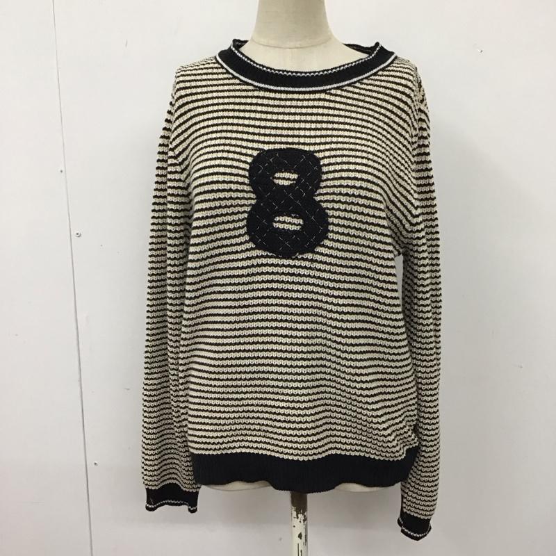 フェンネル FENNEL ニット、セーター 長袖 ナンバリングニット 9号 ボーダー柄 黒 / ブラック / X 白 / ホワイト / X ベージュ / ベージュ /  レディース USED 古着 中古 10116170