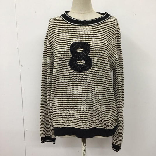 フェンネル FENNEL ニット、セーター 長袖 ナンバリングニット 9号 ボーダー柄 黒 / ブラック / X 白 / ホワイト / X ベージュ / ベージュ /  レディース USED 古着 中古 10116170