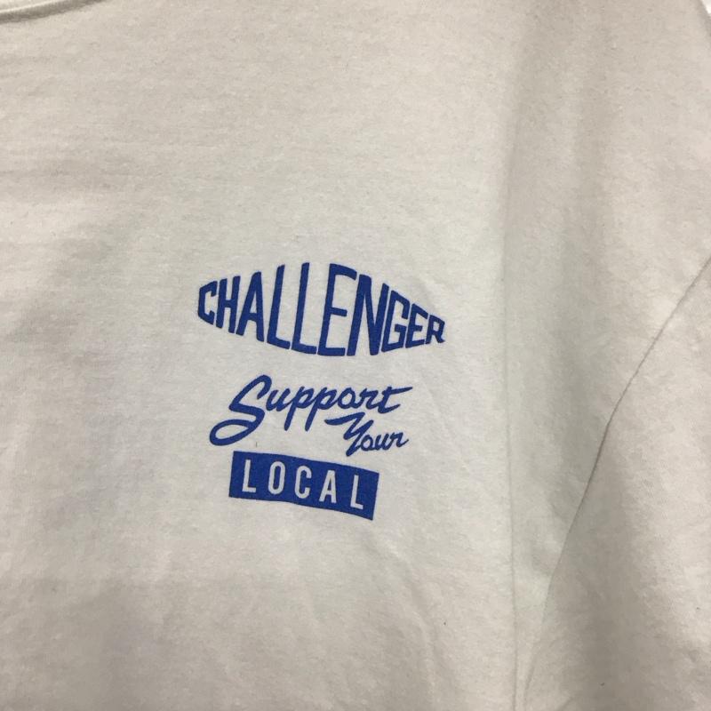 チャレンジャー CHALLENGER Tシャツ 半袖 半袖カットソー プリントTシャツ クルーネックカットソー XXL ロゴ、文字 白 / ホワイト / メンズ USED 古着 中古 10137358