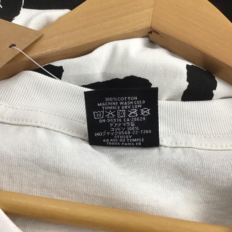 ステューシー STUSSY Tシャツ 半袖 半袖カットソー プリントTシャツ クルーネックカットソー L ロゴ、文字 白 / ホワイト / メンズ USED 古着 中古 10138443