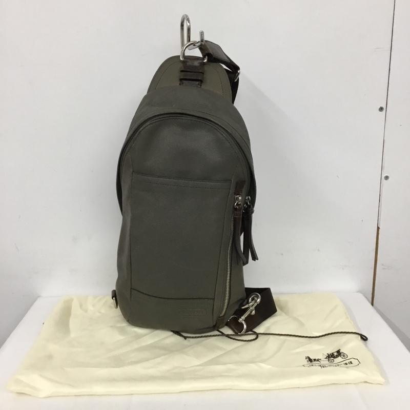 コーチ COACH ボディバッグ ボディバッグ ワンショルダー ロゴ、文字 灰 / グレー / メンズ USED 古着 中古 10128348