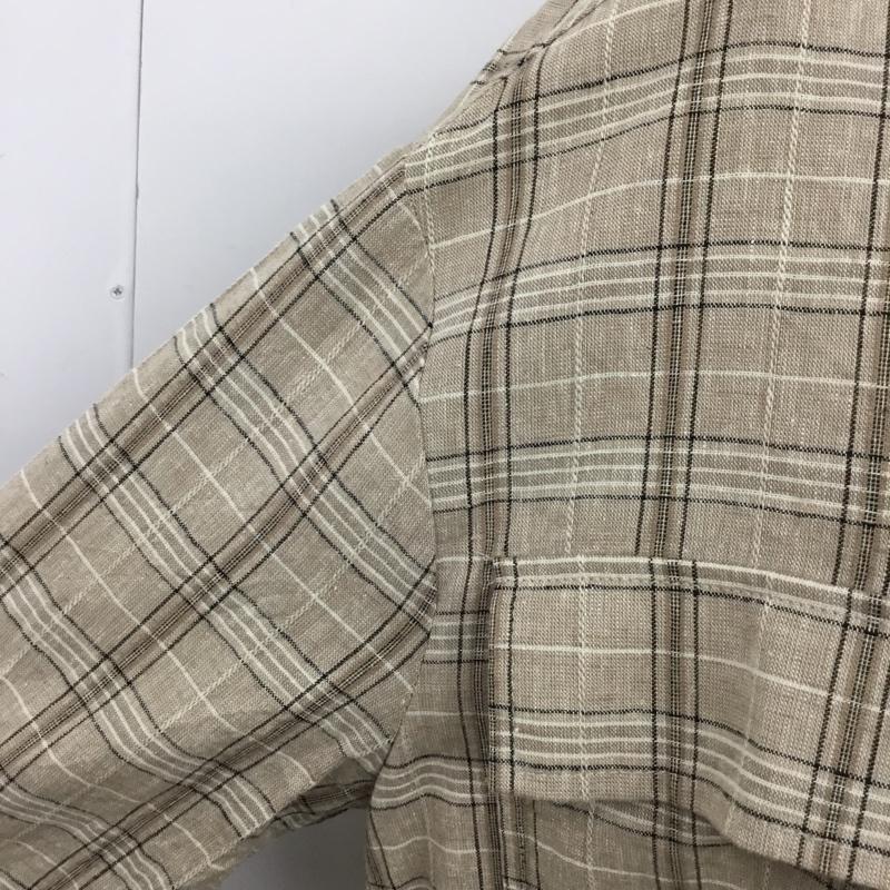 ザラ ZARA シャツ、ブラウス 長袖 7102 021 704 オーバーシャツ XS チェック ベージュ / ベージュ / レディース USED 古着 中古 10116076