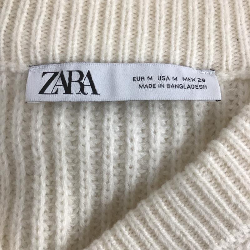 ザラ ZARA ニット、セーター 長袖 M 無地 白 / ホワイト /  レディース USED 古着 中古 10106419