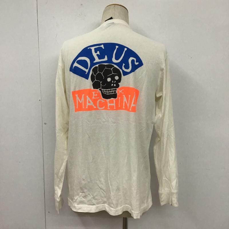 デウスエクスマキナ DEUS EX MACHINA カットソー 長袖 DMP81106B HappySkullsLsTee プリントTシャツ ロングスリーブT L プリント 白 / ホワイト / メンズ USED 古着 中古 10105559