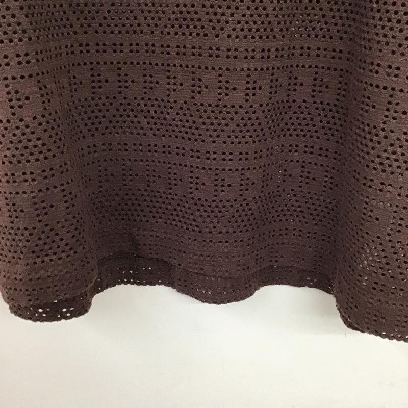 スタディオクリップ studio CLIP カットソー 半袖 半袖カットソー 総柄Tシャツ クルーネックカットソー L 総柄 茶 / ブラウン / レディース USED 古着 中古 10135792
