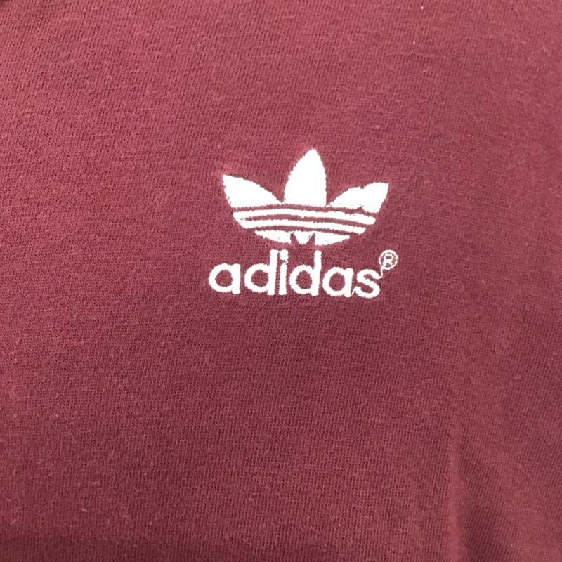 アディダス adidas Tシャツ 半袖 半袖カットソー プリントTシャツ Vネックカットソー スポーツウェア L ロゴ、文字 えんじ / ワインレッド / メンズ USED 古着 中古 10107265