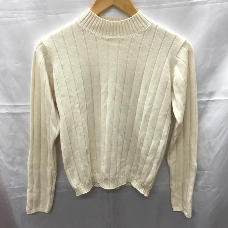ミスティウーマン mysty woman ニット、セーター 長袖 長袖ニットカットソー ニット セーター クルーネックニット ロングスリーブカットソー FREE 無地 オフホワイト / オフホワイト /  レディース USED 古着 中古 10109995