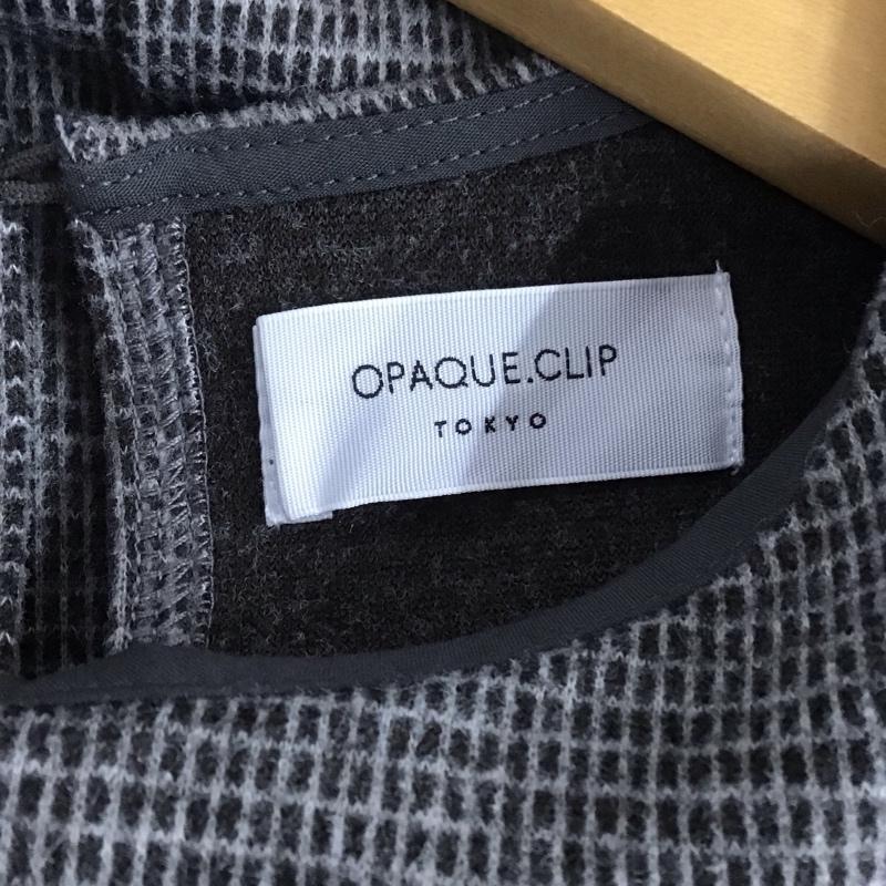 オペークドットクリップ OPAQUE.CLIP カットソー 長袖 637-17229 袖フォルムデザインカットソー ウールライク L 黒 / ブラック / X 白 / ホワイト / レディース USED 古着 中古 10129130