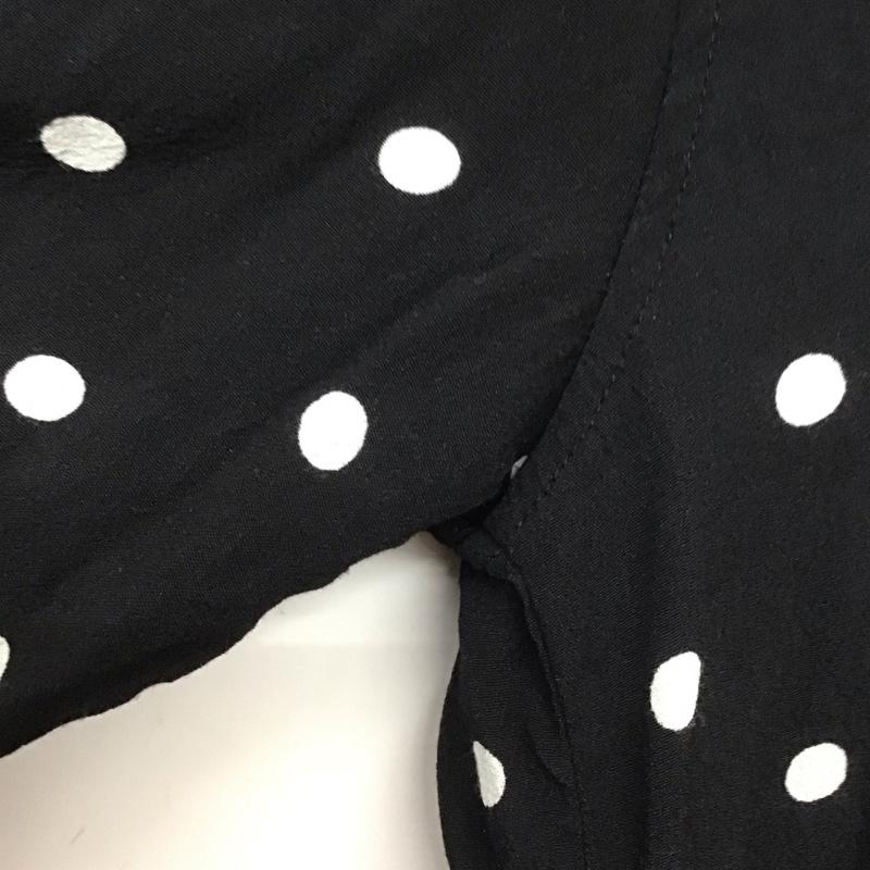 ザラ ZARA カットソー 七分袖 プルオーバーブラウス スキッパー XS ドット 黒 / ブラック / レディース USED 古着 中古 10139234