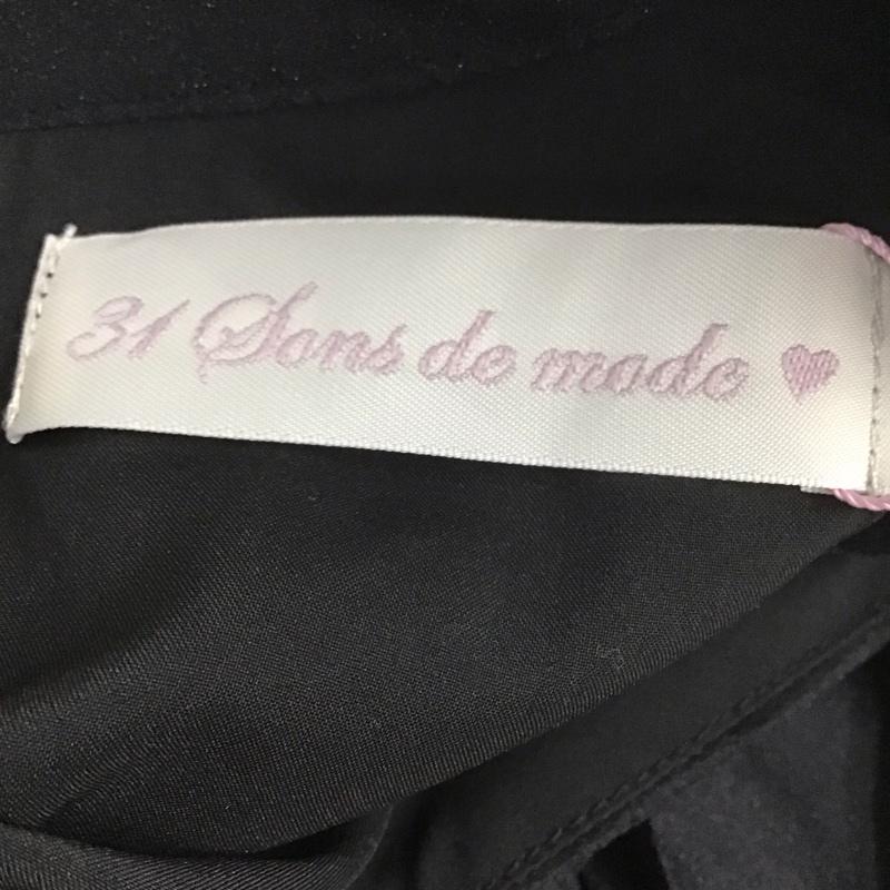 トランテアンソンドゥモード 31 Sons de mode シャツ、ブラウス 半袖 ノースリーブカットソー ノーカラーシャツ プルオーバー 36 無地 黒 / ブラック / レディース USED 古着 中古 10127469