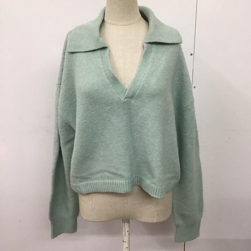 ザラ ZARA ニット、セーター 長袖 M 無地 水色 / ライトブルー / レディース USED 古着 中古 10124878