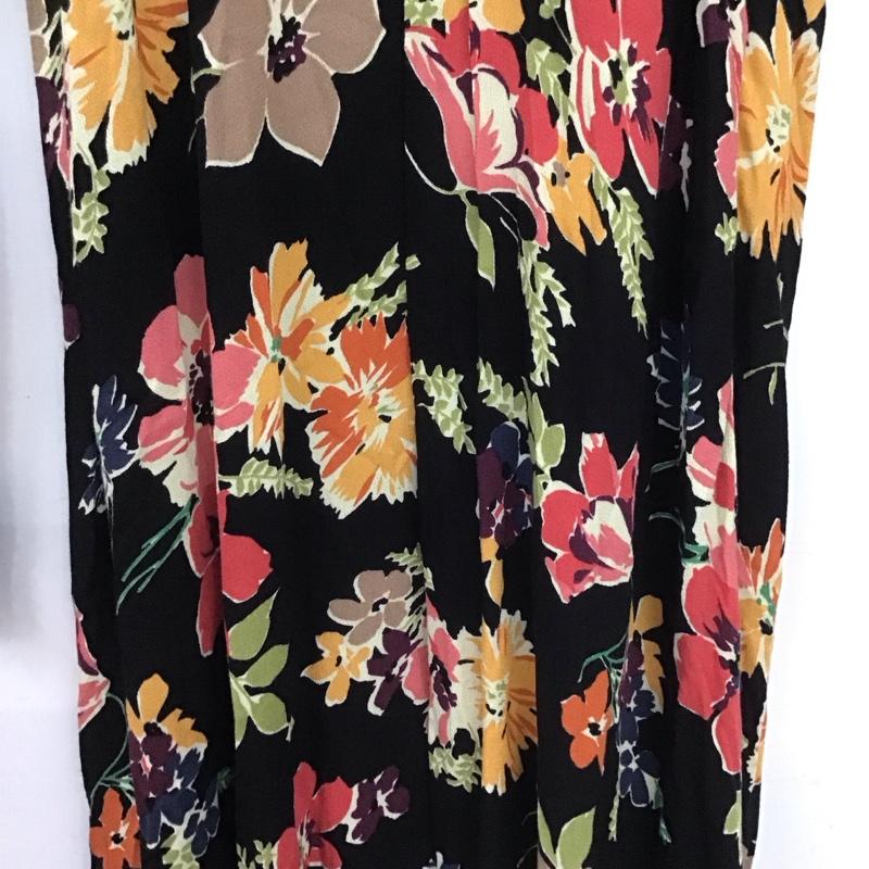 ザラ ZARA ワンピース ロングスカート Vネック 長袖 XS 花柄 マルチカラー / マルチカラー / レディース USED 古着 中古 10138637