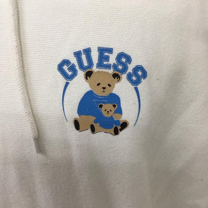 ゲス Guess パーカー 長袖 長袖パーカー フード付きパーカー プリントスウェット トレーナー L プリント 白 / ホワイト / メンズ USED 古着 中古 10114691