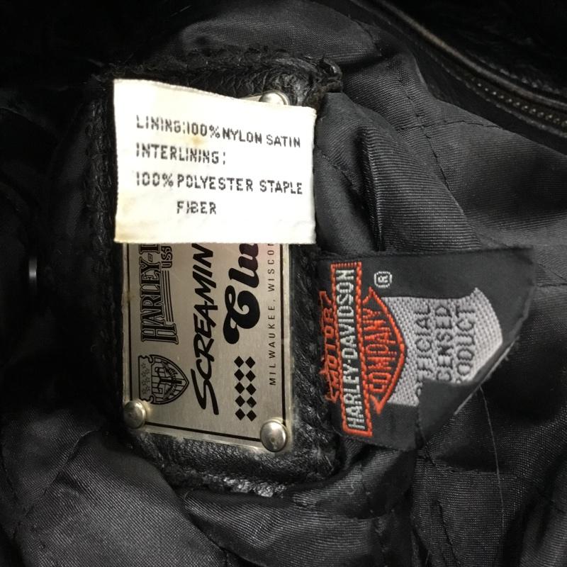 ハーレーダビッドソン Harley-Davidson ジャケット、上着 レザージャケット レザージャケット カジュアルジャケット ライダース ジップアップジャケット ヴィンテージ 古着 38 無地 黒 / ブラック / メンズ USED 古着 中古 10120958