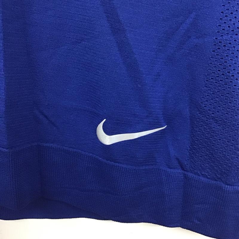 ナイキ NIKE Tシャツ 半袖 AT0579-438 DRI-FIT メッシュ タグ付き S ワンポイント 青 / ブルー / レディース USED 古着 中古 10135607