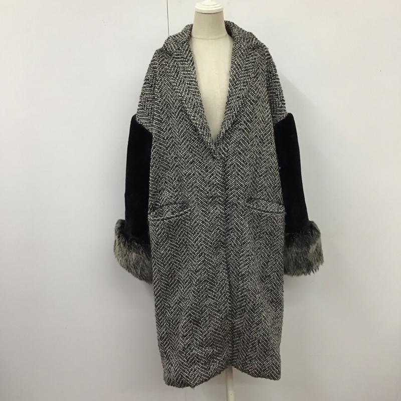 アンビー ENVYM コート コート一般 1172-010091 ファースリーブコート ロング丈 FREE 黒 / ブラック / レディース USED 古着 中古 10114644