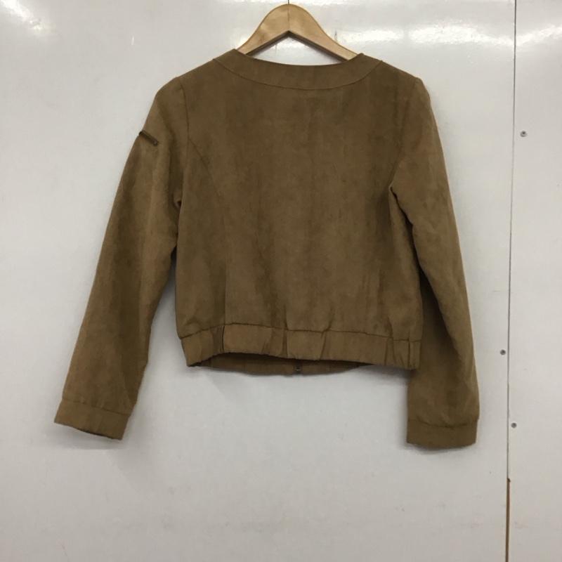ナチュラルビューティーベーシック NATURAL BEAUTY BASIC ジャケット、上着 ジャケット、ブレザー 017-255910 ノーカラー S 無地 茶 / ブラウン / レディース USED 古着 中古 10133719