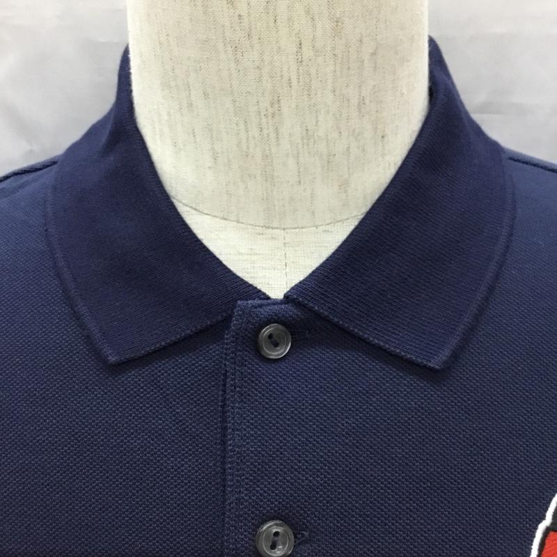 ラコステ LACOSTE ポロシャツ 半袖 半袖ポロシャツ カラーシャツ 半袖カットソー L ロゴ、文字 紺 / ネイビー / メンズ USED 古着 中古 10108947