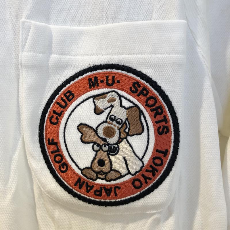 エムユースポーツ M・U SPORTS ポロシャツ 長袖 40 無地 X キャラクター X ロゴ、文字 白 / ホワイト / X 黒 / ブラック / X 橙 / オレンジ / メンズ USED 古着 中古 10009532