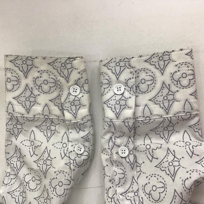 ルイヴィトン LOUIS VUITTON シャツ、ブラウス 長袖 長袖シャツ カラーシャツ 長袖カットソー プリントシャツ S 総柄 白 / ホワイト / メンズ USED 古着 中古 10124816