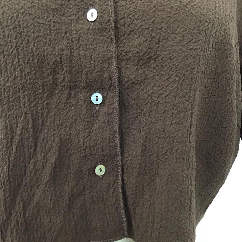 ザラ ZARA シャツ、ブラウス 半袖 4387 026 700 クロップド丈 M 無地 茶 / ブラウン / レディース USED 古着 中古 10117398