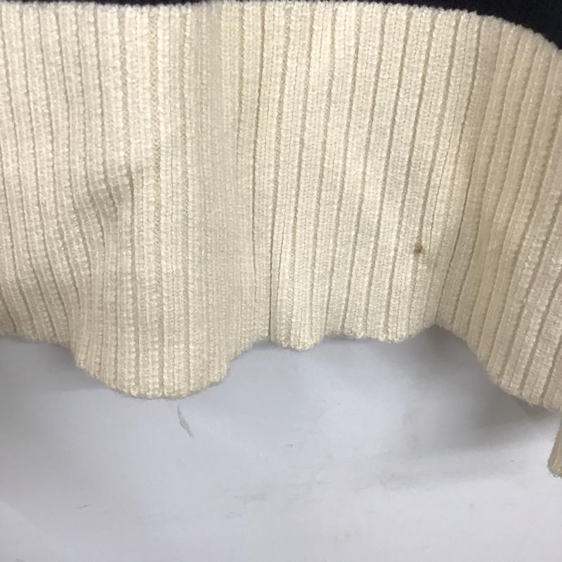 ザラ ZARA ニット、セーター 長袖 長袖ニットカットソー ニット セーター クルーネックニット S ボーダー柄 白 / ホワイト / レディース USED 古着 中古 10119562