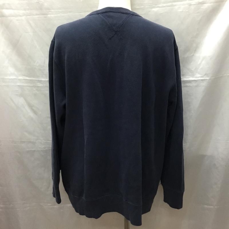 ポロジーンズカンパニー POLO JEANS COMPANY トレーナー 長袖 長袖トレーナー スウェット クルーネック リブスウェットカットソー L ロゴ、文字 紺 / ネイビー / メンズ USED 古着 中古 10114995