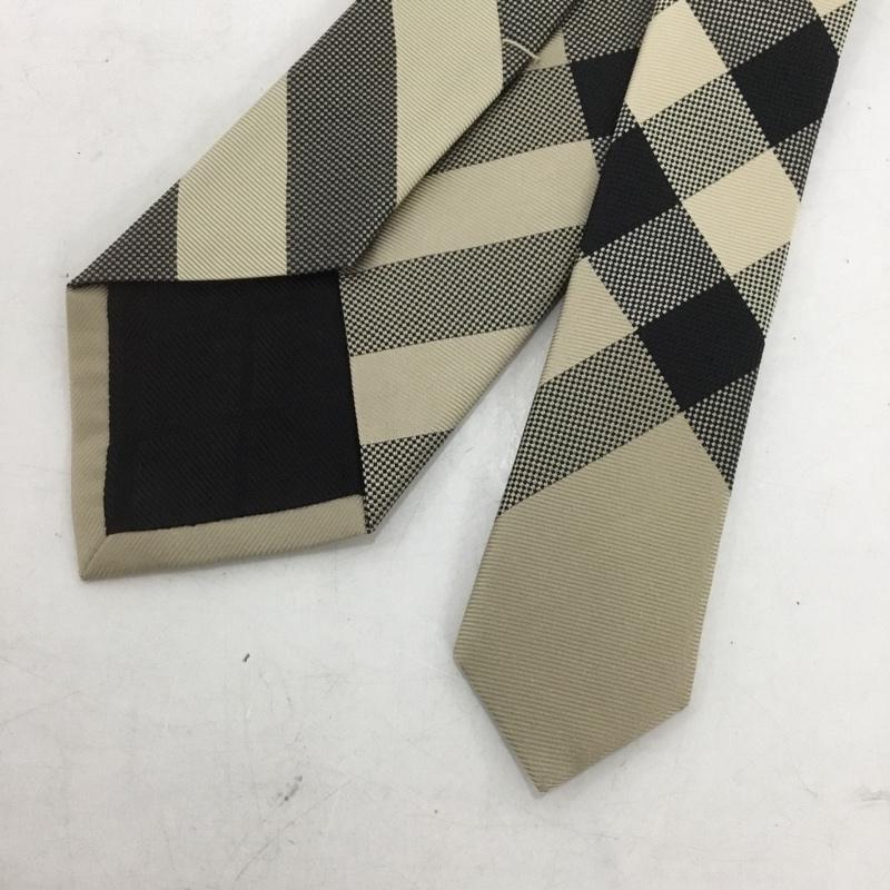 バーバリー BURBERRY ネクタイ ネクタイ 箱有 シルク チェック ベージュ / ベージュ / メンズ USED 古着 中古 10133195