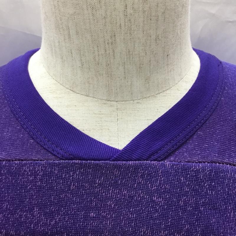 古着 USED カットソー 長袖 長袖カットソー Vネックカットソー プリントカットソー ロゴ、文字 紫 / パープル /  メンズ USED 古着 中古 10111002