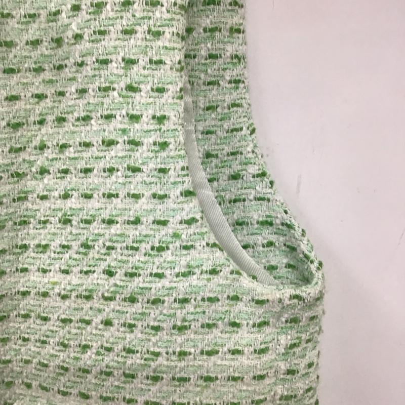 ザラ ZARA ベスト ベスト ベスト ノースリーブカットソー 前ボタン M 総柄 白 / ホワイト / X 緑 / グリーン / レディース USED 古着 中古 10136751