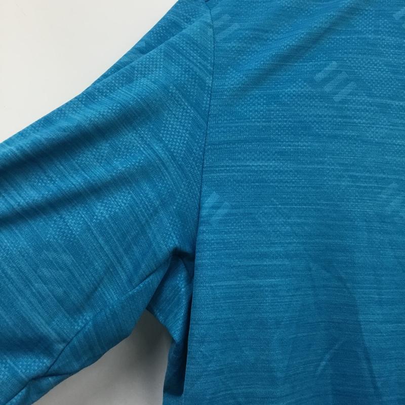 アディダス adidas ポロシャツ 長袖 EH3640 M ロゴ、文字 青 / ブルー / メンズ USED 古着 中古 10135461