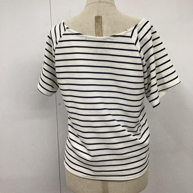 アリシアページボーイ alicia PAGEBOY カットソー 半袖 FREE ボーダー柄 白 / ホワイト / X 紺 / ネイビー /  レディース USED 古着 中古 10114010