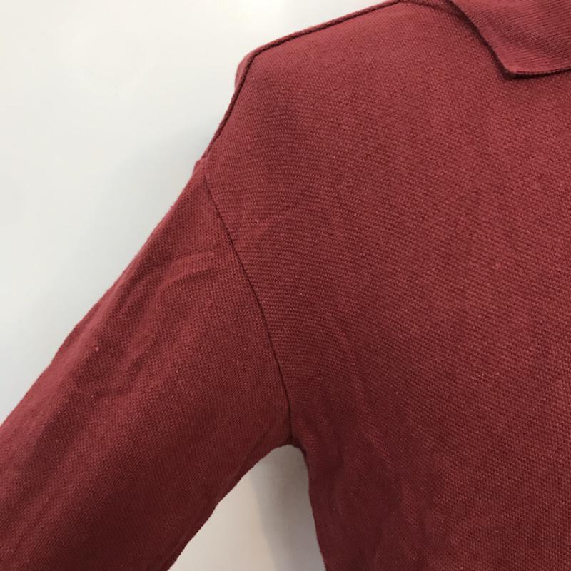 マナスタッシュ MANASTASH ポロシャツ 長袖 L 無地 えんじ / ワインレッド / メンズ USED 古着 中古 10042156