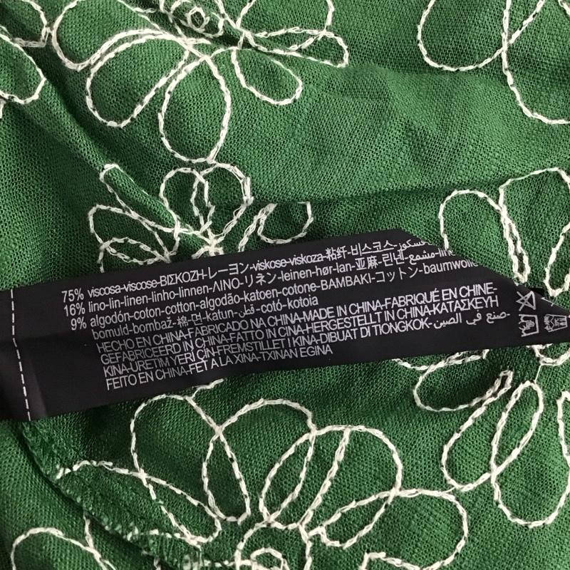 ザラ ZARA ワンピース ロングスカート 長袖ワンピース ロングワンピース フレアスカート XL 刺繍 緑 / グリーン / レディース USED 古着 中古 10135448