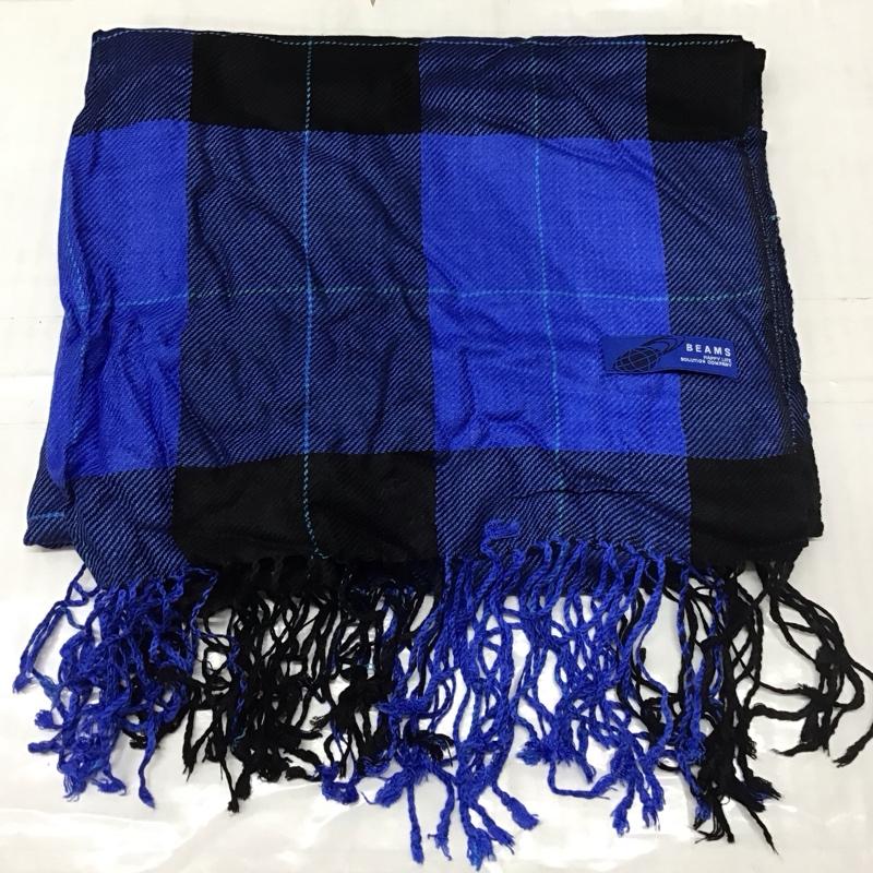 ビームス BEAMS ストール ストール一般 チェック 黒 / ブラック / X 青 / ブルー / メンズ USED 古着 中古 10108641