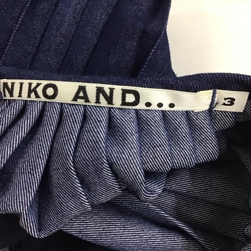 ニコアンド niko and... スカート ロングスカート TR91DM01AD コマカプリーツ2WAYスカート M 無地 インディゴ / インディゴ /  レディース USED 古着 中古 10133215
