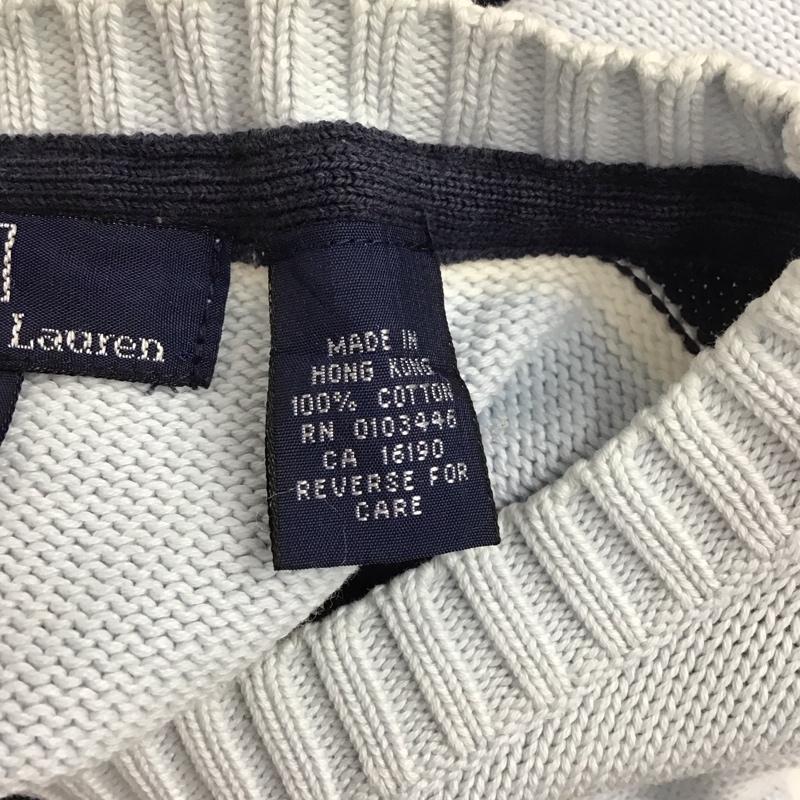 ポロバイラルフローレン Polo by RALPH LAUREN ニット、セーター 長袖 長袖ニットカットソー ニット セーター クルーネックニット L ボーダー柄 マルチカラー / マルチカラー / メンズ USED 古着 中古 10124582