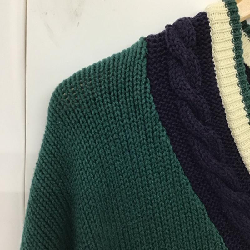 ギャップ GAP ニット、セーター 長袖 長袖ニットカットソー Vネック セーター L 無地 緑 / グリーン / メンズ USED 古着 中古 10129081